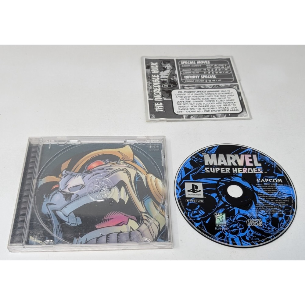 Marvel Super‎ Heroes PS1 *NO MANUAL* PlayStation 1 Tested Working